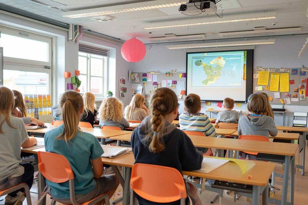 Élèves dans une salle de classe